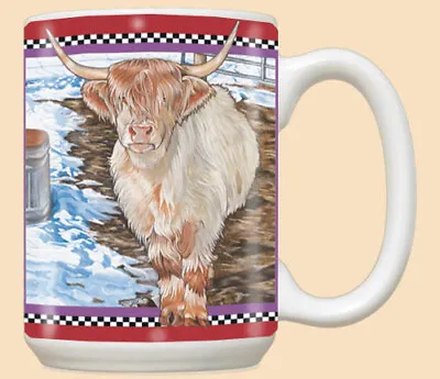 Buy Cow Scottish Highland Cow Ceramic Coffee Mug Tea Cup 15 Oz • 24.99£