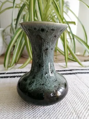 Buy Fosters Studio Pottery Grey/Green Honeycomb Vase With Drip Glaze 14cm • 10£