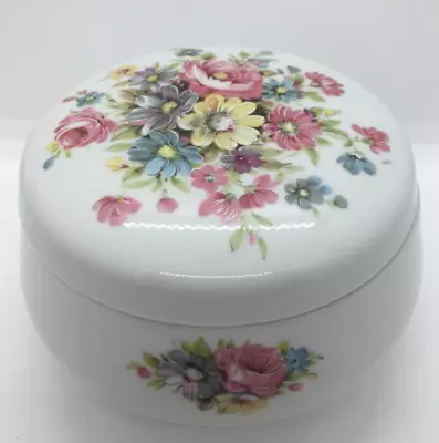 Buy Heinrich White Floral Flowery Trinket Box Pot Vintage Vanity Ornament Home Decor • 6.99£