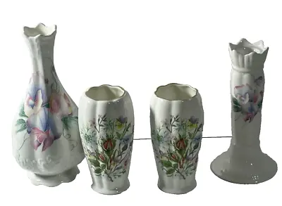 Buy Set Of 4 Vintage Aynsley Bone China Ornaments, Vases (E50), Decorative • 18.99£