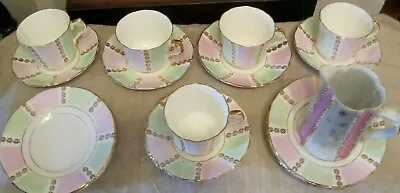 Buy Ashley Fine Bone China 2 Carat Gold . Blossom Pink And Apple Green 18 Pieces • 38£