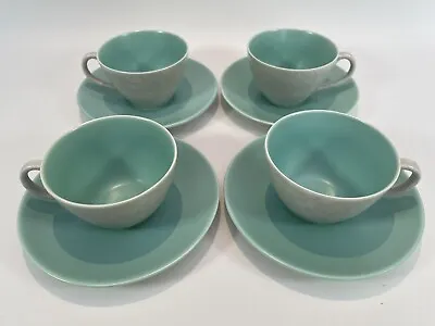 Buy Poole Pottery Twintone Ice Green Seagull Demitasse Cups And Saucers Vintage 50's • 13.99£
