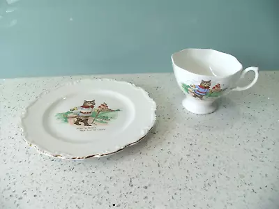 Buy Old Vintage Cotswold Bone China England Nursery Ware Cup & Plate Puss In Boots • 9.99£