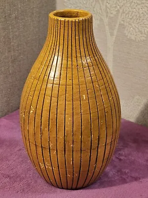 Buy Unusual Wood Effect Tan Brown Pottery Vase - Handmade? - 25 Cm • 2.99£
