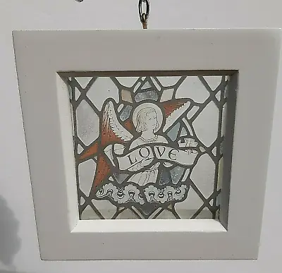 Buy Angel Love Stained Glass Suncatcher Window Hanging Frame Kiln Fired 13 Cm X 13cm • 35.99£