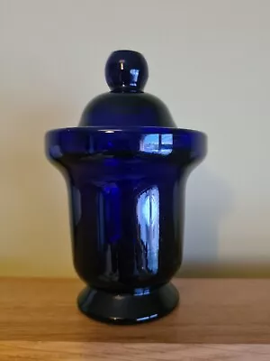 Buy Thomas Webb Bristol Blue Glass Lidded Jar Pot • 6£