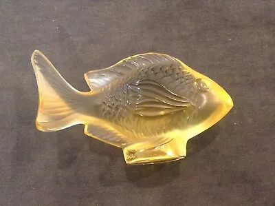 Buy Lalique Art Glass Amber Angel Fish 2  Signed Made In France • 95.11£