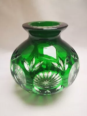 Buy Vintage Emerald Green To White Cut Glass Vase, Bohemian Or Natchmann Glass?  • 24.99£