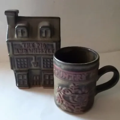 Buy Vintage Tremar Studio Cornwall Pottery Pig & Whistle & Country Mug Bird Design • 12.95£