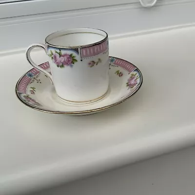 Buy Vintage Paragon Fine Bone China Coffee Can Cup And Saucer. Pink Flowers Pattern • 6.50£