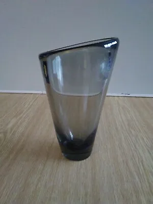 Buy Vintage Holmegaard 7inch Smoky Grey Art Glass Vase Marked. And Dated 1960 • 25£