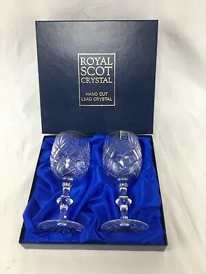 Buy Royal Scot Edinburgh Crystal Wine Glasses  - Set Of Two - Presentation Box • 21.68£