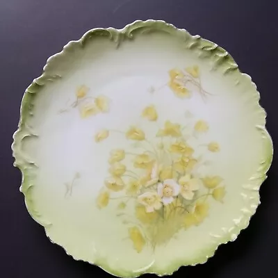 Buy Antique Bavarian China Handpainted Plate Scalloped Floral Spring Easter Decor 9  • 11.37£