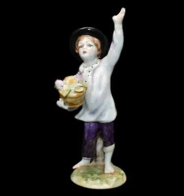 Buy VOLKSTEDT Dresden Germany Porcelain Figure Boy Flower Seller ANTIQUE RARE VG++ • 29.99£