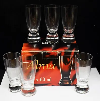 Buy BOHEMIA Crystal ALMA Shot / Short Glasses Set Of 6. Vintage Boxed Set. • 18.99£
