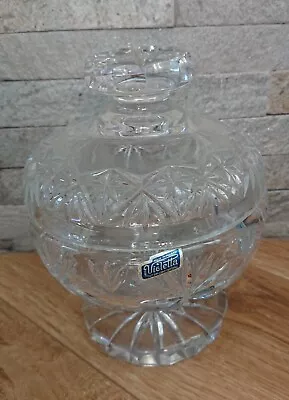 Buy Vtg VIOLETTA Poland Made Cut Lead Crystal Glass Bowl Jar With Lid  • 15£