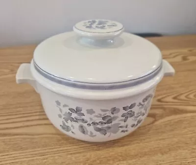 Buy Vintage Royal Doulton Lambeth Stoneware Blue And White Floral Casserole Dish  • 16.99£