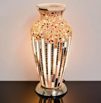 Buy Mosaic Glass Vase Lamp - Art Deco Flower Pink Mix - Ex-Display - Refurbished • 39.99£