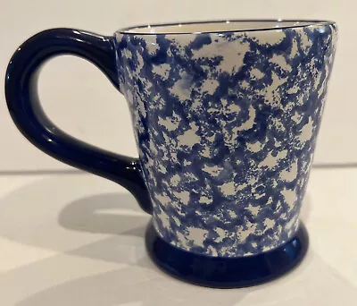 Buy VGC Two Bears Pottery Coffee Mug. Hand Painted. Happy Hands Sponge Blue • 17.97£