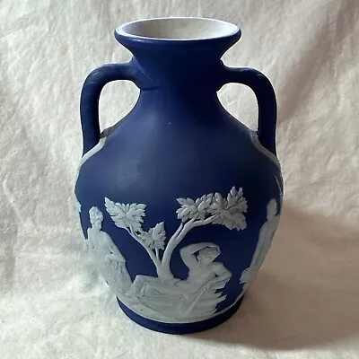 Buy Antique Wedgwood Dark Blue &white Dip Jasperware 5  Portland Vase 1929 Porcelain • 24.99£