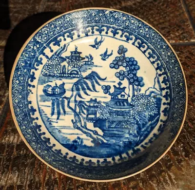 Buy 18th 19th Century Georgian Pearlware Willow Dish Bowl Blue & White Plate English • 28£