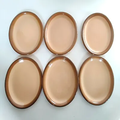 Buy Vintage T G Green Pastel Brown Painted Oval Diner Plates Rare Made In England • 40.95£