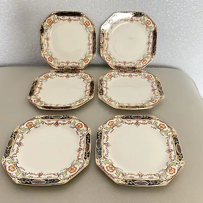 Buy Vintage ~ Alfred Meakin ~ 6 X Plates In The Hampton Pattern ~ Cream Floral 15cm • 6£