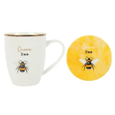 Buy Queen Bee Ceramic Mug And Coaster Gift  Set • 18£