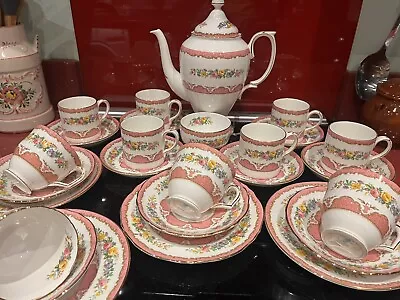 Buy Royal Albert / Crown Staffordshire China Tea/coffee Set Pink Tunis • 144.50£