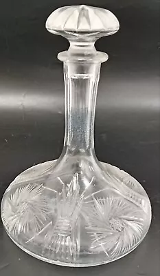 Buy Vintage Crystal Glass Decanter Clear With Stopper 25cm Decorative Collectable • 6.99£