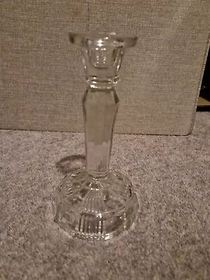 Buy Vintage - Clear Glass-Cut Candlestick - Fine Dining/Dinner Candle Holder Pillar • 3£