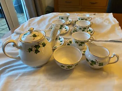 Buy Colclough Bone China Ivy Leaf 6 Person Tea Set Complete,unused. • 50£