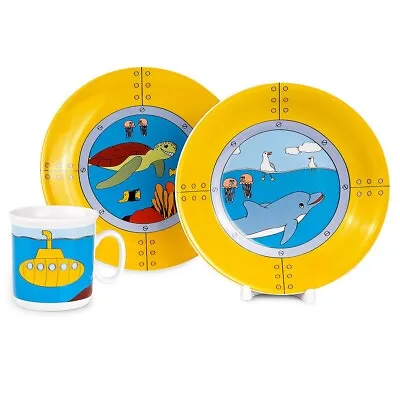 Buy 3pc Turtle Dolphin Submarine Children's Dinnerware Set Porcelain Dinner Set Kids • 42.58£