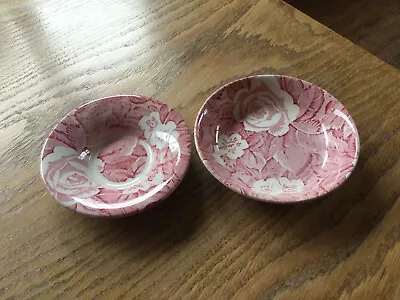 Buy 2 Small Burleigh. Pink. Victorian Chintz Small Dishes • 10£