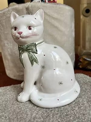 Buy Vintage Rye Pottery Cat. Green Bow. • 25£