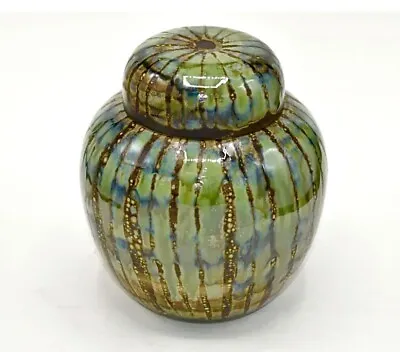 Buy Cobridge Stoneware Green Stripe Large 8  Studio Ginger Jar Anita Harris 2002 • 150£