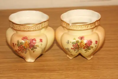 Buy Antique Royal Worcester Pair Of Porcelain Small Pots • 9£