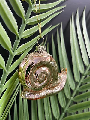 Buy Gold Snail Glass Christmas Bauble • 1.99£