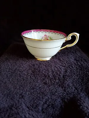 Buy Tuscan Fine English Bone China Teacup Rose Floral Pink Rim With Gold Ascents • 9.48£