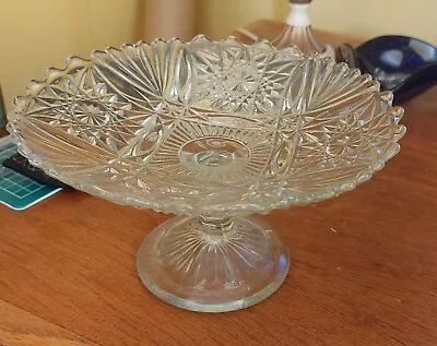 Buy Cake Stand Vintage Glass With Scallop Edge. • 2.50£