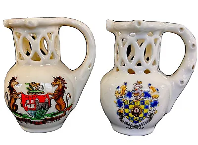 Buy Arcadian Souvenir Crested Ware - Two Puzzle Jug Minitures - Bristol And Halifax • 3£