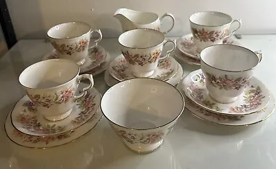 Buy Colclough Bone China Tea  Set Of 5 Milk Jar Sugar Bowl Large Serving Plate • 9.99£