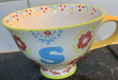 Buy Large Teacup Shape Mug - Letter S - Bright & Cheery - Tesco • 2.99£