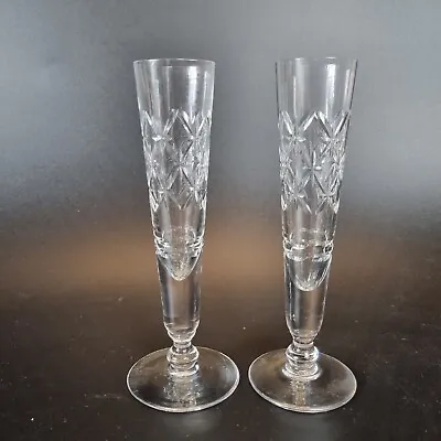 Buy Vintage Pair Edinburgh Crystal Drinking Glasses Champagne Flutes? 17.5cm High • 29£