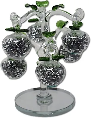 Buy Crushed Diamond Glass Sparkle Ornament Bling Decorative Crystal Glass Apple Tree • 26.78£