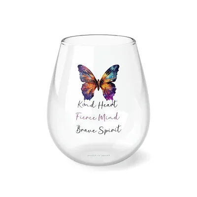 Buy Butterfly Kindness Stemless Wine Glass, 11.75oz • 17.20£