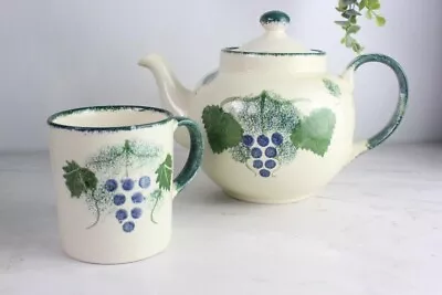 Buy Poole Pottery Vineyard Teapot And Mug Set • 55£