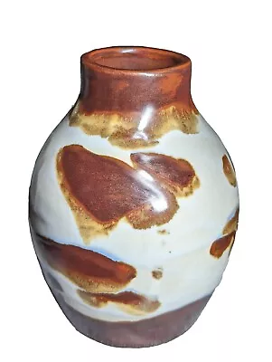 Buy Studio Art Pottery Vase Stamp Signed Mashiko Ware Brown Blue Cream • 19.06£