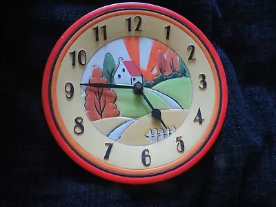 Buy Clarice Cliff Style Plate Clock Working. • 20£