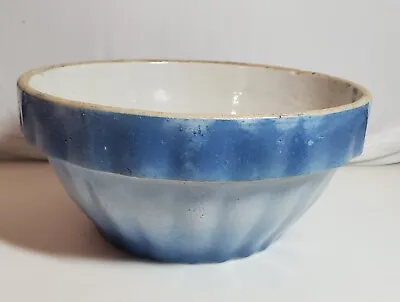 Buy Antique Large Stoneware Mixing Bowl Blue And White Vintage 9  • 38.92£